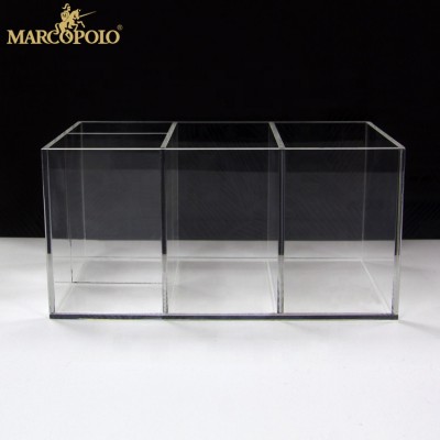 Factory Wholesale Clear Acrylic Makeup Brush Holder With Dividers